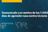 España reitera su condena a la ilegal e injustificada agresión de Rusia contra Ucrania