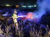 Bomberos extinguen un incendio de cuneta prximo a zona forestal en Abarn