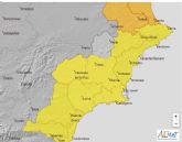 Meteorologa mantiene para maana aviso de fenmeno adverso nivel amarillo por lluvias en la mayor parte de la Regin de Murcia