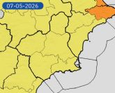 AEMET activa el aviso amarillo por lluvias y tormentas este jueves en la Región de Murcia AEMET activa el aviso amarillo por lluvias y tormentas este jueves en la Región de Murcia