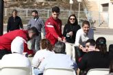 Jugadores del Jimbee Cartagena visitan el centro para personas con discapacidad de La Vaguada