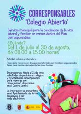 El Ayuntamiento de Caravaca oferta el servicio 'Colegio Abierto' para ayudar a la conciliación de la vida familiar y laboral en las vacaciones escolares de verano