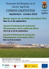 Abierto el plazo de inscripción en los cursos gratuitos para el fomento del empleo en el sector agrícola que darán comienzo en septiembre