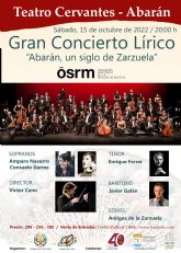 La Orquesta Sinfnica de la Regin de Murcia celebra un siglo de zarzuela con un concierto en el Teatro Cervantes de Abarn