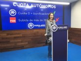 Nuria Fuentes: '70.000 autnomos en la Regin no podrn pagar la subida de las cuotas que va a imponer el Gobierno socialista de Pedro Snchez'