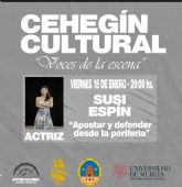 Este viernes arranca el Cehegín Cultural con la actriz ceheginera Susi Espín como protagonista de la primera conferencia Este viernes arranca el Cehegín Cultural con la actriz ceheginera Susi Espín como protagonista de la primera conferencia