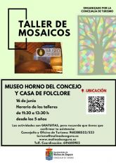 La Concejalía de Turismo organiza un taller de mosaicos el domingo 16 de junio en el Museo Horno del Concejo y Casa del Folclore de Molina de Segura