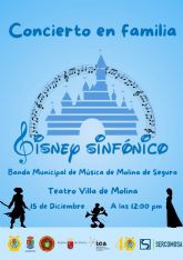 La Banda Municipal de Música ofrece el Concierto en Familia Disney Sinfónico el domingo 15 de diciembre en el Teatro Villa de Molina