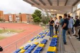 La pista de atletismo de Cartagena ya tiene gradero cubierto para 500 personas y nuevos vestuarios