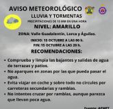 La Agencia Estatal de Meteorologa activa el aviso amarillo por lluvias y tormentas en Lorca para hoy