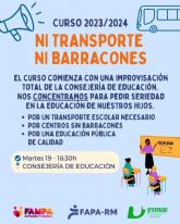 La FAPA_RM Juan Gonzlez, la FAMPA Cartagena y Comarca y FEMAE, consideran que el maltrato a la educacin pblica por parte de la Consejera de Educacin es inadmisible