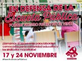 El PCE apoya los paros el 17 y 24 de noviembre por la Educacin Pblica