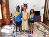 Recepcin oficial a Ftima Hernndez Bogao y Ali Hernndez Olmo, del Club Atletismo guilas