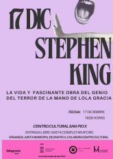 Lola Gracia repasa la vida y obra de Stephen King maana en el Centro Cultural de San Po X