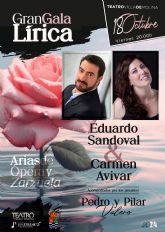 El tenor molinense Eduardo Sandoval y la soprano Carmen Avivar ofrecen una GRAN GALA LÍRICA en el Teatro Villa de Molina el viernes 18 de octubre