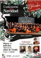 La Orquesta de Cámara de Molina de Segura, junto con cuatro solistas de violín y piano, ofrecen un concierto de Navidad el jueves 19 de diciembre en el Teatro Villa de Molina