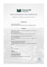 'ENCUENTRO CON EXPERTOS' de la Fundacin Casaverde el 21 de abril