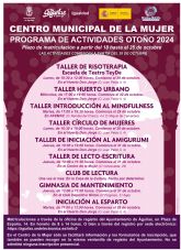 Ya est abierto el plazo de inscripcin en los talleres programados por el Centro Municipal de la Mujer