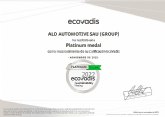 ALD Automotive recibe la certificacin ECOVADIS PLATINUM por tercer ano consecutivo