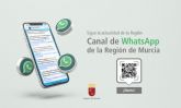 El Gobierno de la Región de Murcia estrena canal de difusión en WhatsApp