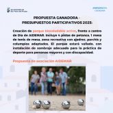 La propuesta de un parque biosaludable activo gana los Presupuestos Participativos 2025