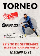 Juventudes Socialistas de Calasparra organiza un torneo de FIFA para jvenes durante la ltima semana de septiembre