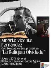 Alberto Vicente presenta su libro La reliquia olvidada el jueves 23 de noviembre en la Biblioteca Salvador García Aguilar de Molina de Segura