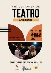 Abierto el plazo de inscripción para el VIII Certamen de Teatro Aficionado 'Villa de Bullas'