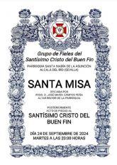 Misa de Hermandad. Sevilla . Alcalá del Río celebra la Santa misa del Grupo de Fieles del Cristo del Buen Fin