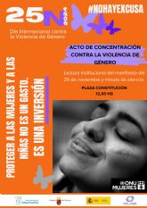 Alcantarilla muestra su rechazo a la violencia contra las mujeres en la plaza Constitucin el lunes 25 de noviembre