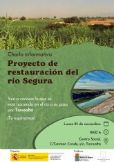 La Concejalía de Medio Ambiente continúa su colaboración con la Confederación Hidrográfica del Segura en una nueva charla informativa sobre el Proyecto de Recuperación del bosque de ribera en el río Segura