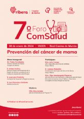 La VII edicin del Foro ComSalud organizado por Ribera Hospital de Molina y el Colegio Oficial de periodistas de Murcia abordar la prevencin del cncer de mama