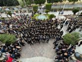 Las marchas pasionales de la Agrupación Musical Virgen de los Reyes de Sevilla llenan las calles de Murcia del sonido de la Semana Santa