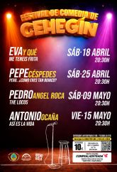 Cehegín presenta una nueva edición del Festival de Comedia con cuatro grandes citas de humor en el Centro Cultural “Adolfo Suárez” Cehegín presenta una nueva edición del Festival de Comedia con cuatro grandes citas de humor en el Centro Cultural “Adolfo Suárez”