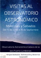 El Ayuntamiento de Puerto Lumbreras organiza visitas nocturnas al Observatorio Astronmico Cabezo de la Jara