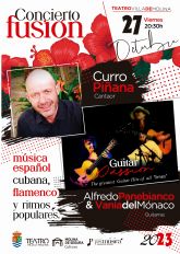 El cantaor Curro Piñana y los guitarristas Alfredo Panebianco y Vania del Mnaco ofrecen un CONCIERTO FUSIN en el Teatro Villa de Molina el viernes 27 de octubre