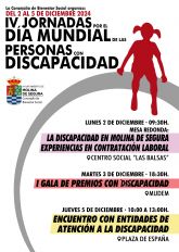 Las IV Jornadas por el Día Mundial de las Personas con Discapacidad 2024 se celebran en Molina de Segura del 2 al 5 de diciembre