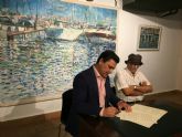 El pintor Saura Mira dona un lienzo de su coleccin 'Reflejos', sobre el Mar Menor, al Ayuntamiento de San Javier