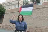 La solidaridad con Palestina ondea sobre la muralla del Mar