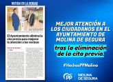 Los vecinos vern mejorada su atencin en las gestiones municipales tras la eliminacin de la cita previa en el Ayuntamiento de Molina de Segura