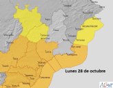 Las intensas lluvias afectarn a la Regin de Murcia hasta el martes por la noche