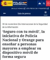 'Seguro con tu mvil', la iniciativa de Polica Nacional y Orange para ensenar a personas mayores a emplear su dispositivo mvil de forma segura