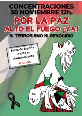 Águilas se une a la movilización internacional por la paz y el alto al fuego en Gaza