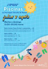 Las piscinas de Zarcilla de Ramos y La Parroquia abren sus puertas mañana en horario de martes a domingo de 13 a 20 horas