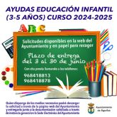 El prximo lunes se abre el plazo de presentacin de las solicitudes de ayuda para Educacin Infantil