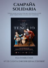 El Paso Azul destinar la recaudacin ntegra de la representacin de 'La Noche del Tenorio' a los afectados por la DANA de Valencia